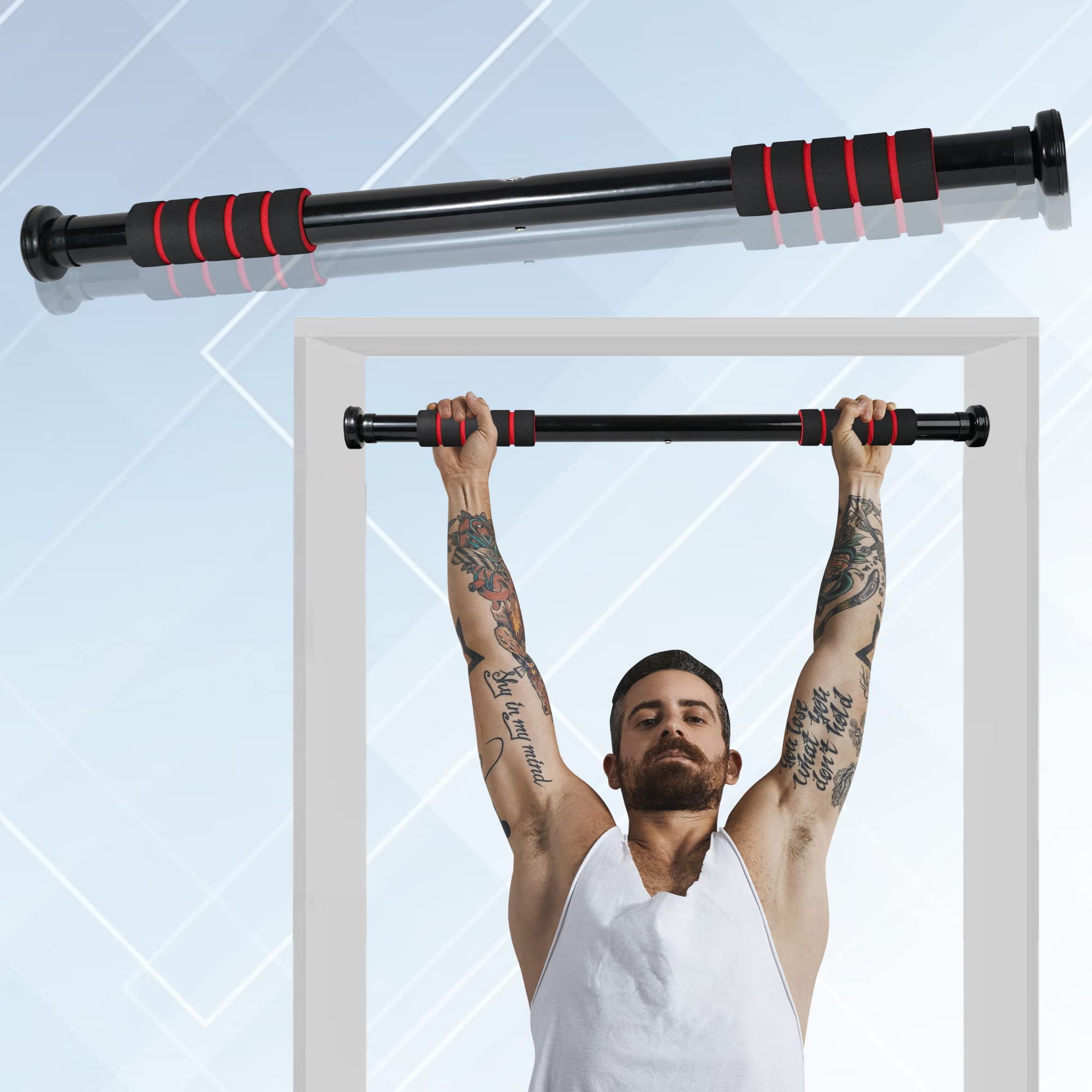 Quick Fit Pull-Up Bar for home Workout No Srews Door way Chin up bar |